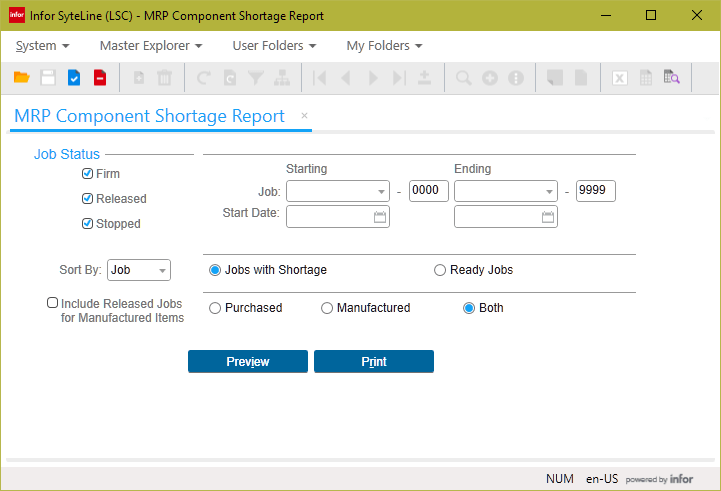 2017-08-03 18_13_44-Infor SyteLine (LSC) - MRP Component Shortage Report